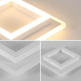 Ceiling light fixture with geometric design on a neutral background